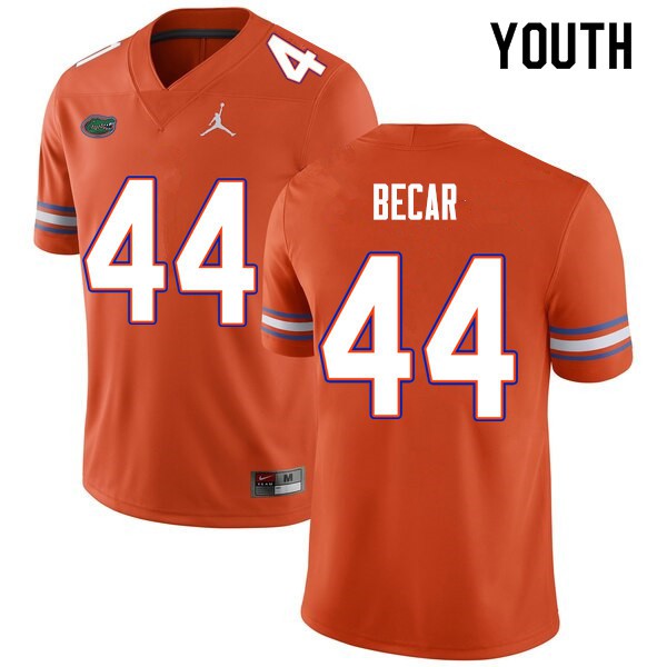 Youth #44 Brandon Becar Florida Gators College Football Jersey Orange